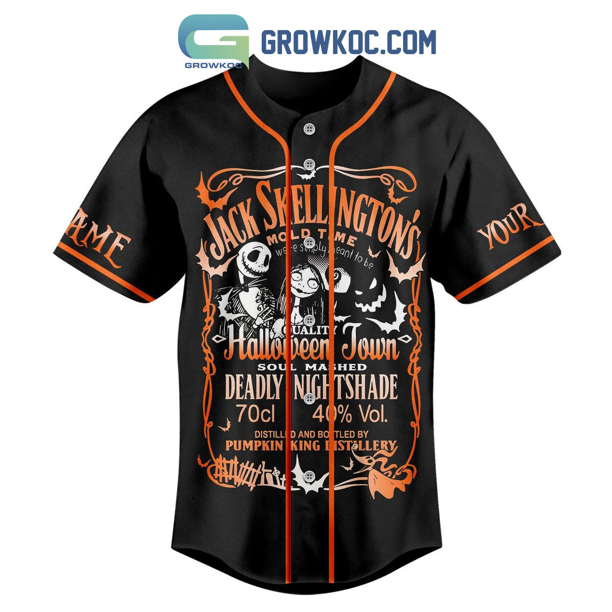 Jack Skellington’s This Is Halloween Personalized Baseball Jersey baseball jersey product view 2