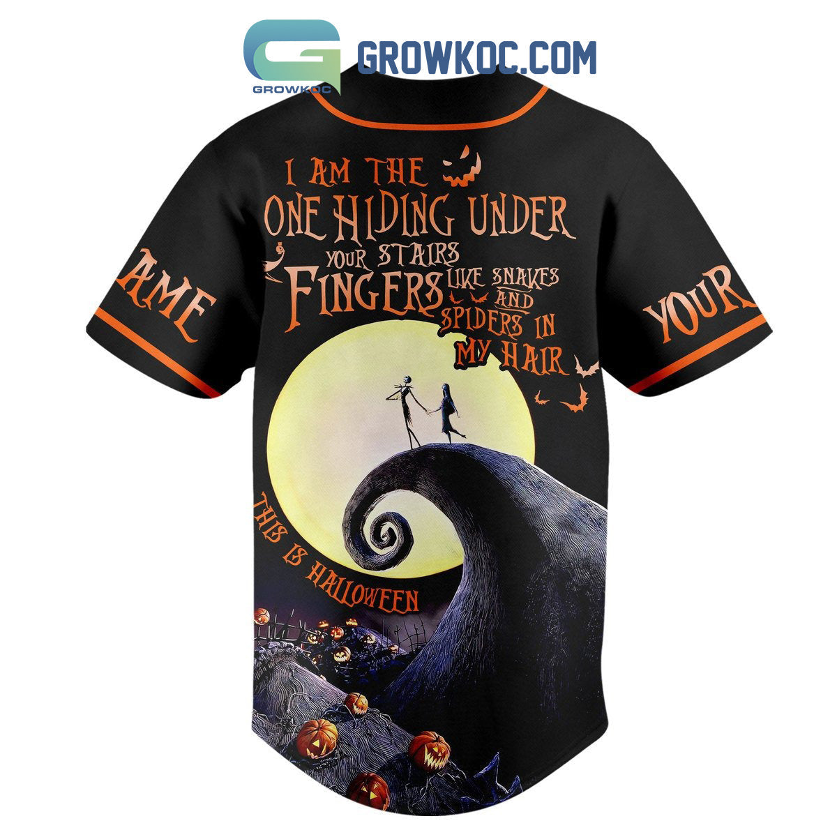 Jack Skellington’s This Is Halloween Personalized Baseball Jersey baseball jersey product view 3