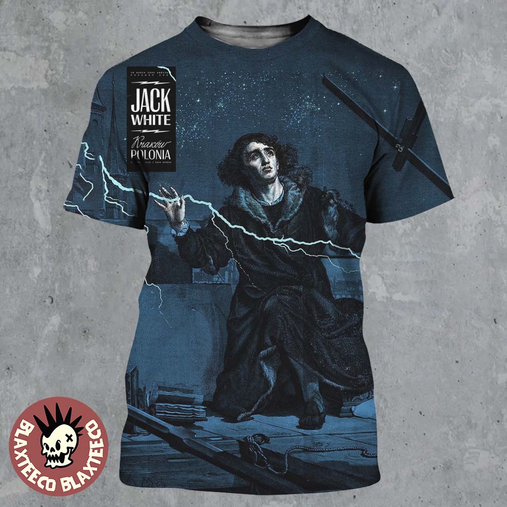 Jack White Krakow Poland 2026 Event Poster For Show At Klub Studio On 2 June 2026 Polish Renaissance Art All Over Print Shirt - T-Shirt, Sweatshirt, Hoodie