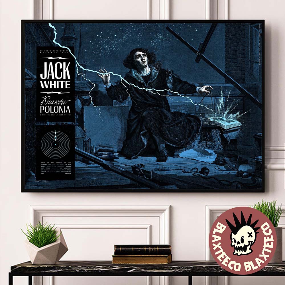 Jack White Krakow Poland 2026 Event Poster For Show At Klub Studio On 2 June 2026 Polish Renaissance Art Decor Poster Canvas - T-Shirt, Sweatshirt, Hoodie