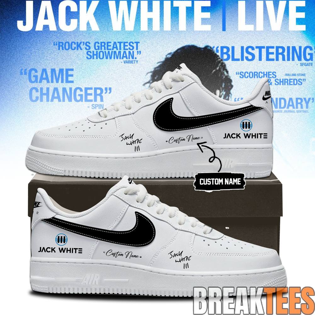 Jack White Live No Name Tour 2026 Custom Air Force 1 Shoes Unisex T-shirt, Sweatshirt, Hoodie, Long Sleeve Tee - T-Shirt, Sweatshirt, Hoodie