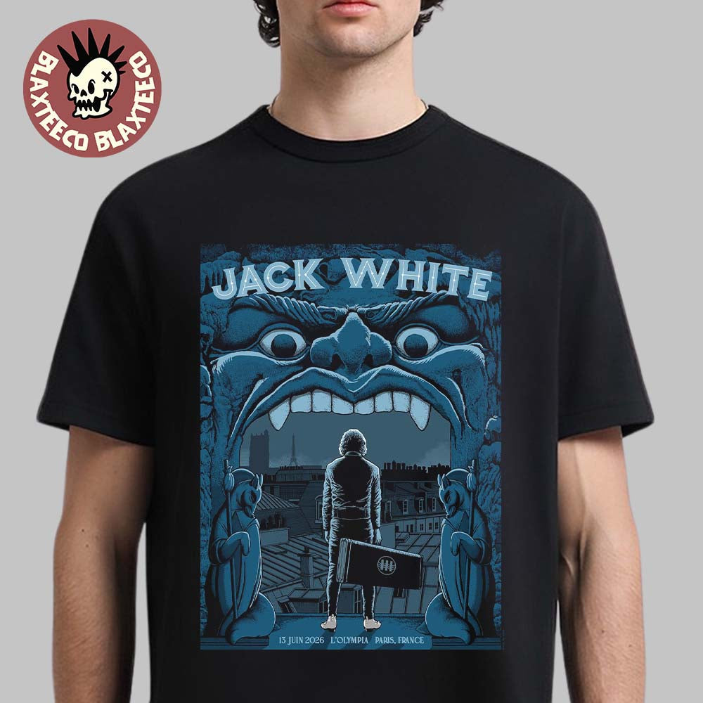 Jack White Paris France 2026 Night 1 Event Poster At LOlympia On 13 June 2026 T-Shirt Unisex T-shirt, Sweatshirt, Hoodie, Long Sleeve Tee - T-Shirt, Sweatshirt, Hoodie