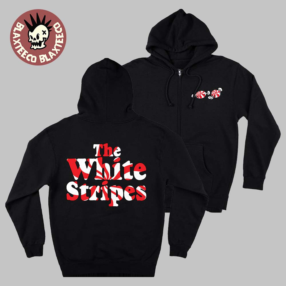 Jack White The White Stripes Collection Induction Into The Rock And Roll Hall Of Fame Peppermint Twist Zip Up Hoodie - T-Shirt, Sweatshirt, Hoodie