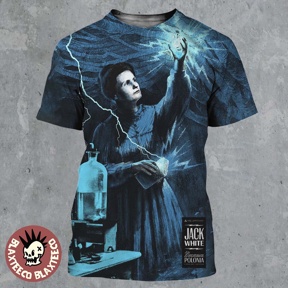 Jack White Warsaw Poland 2026 Event Poster For Show At Klub Stodola On 1 June 2026 Marie Curie Art All Over Print Shirt - T-Shirt, Sweatshirt, Hoodie