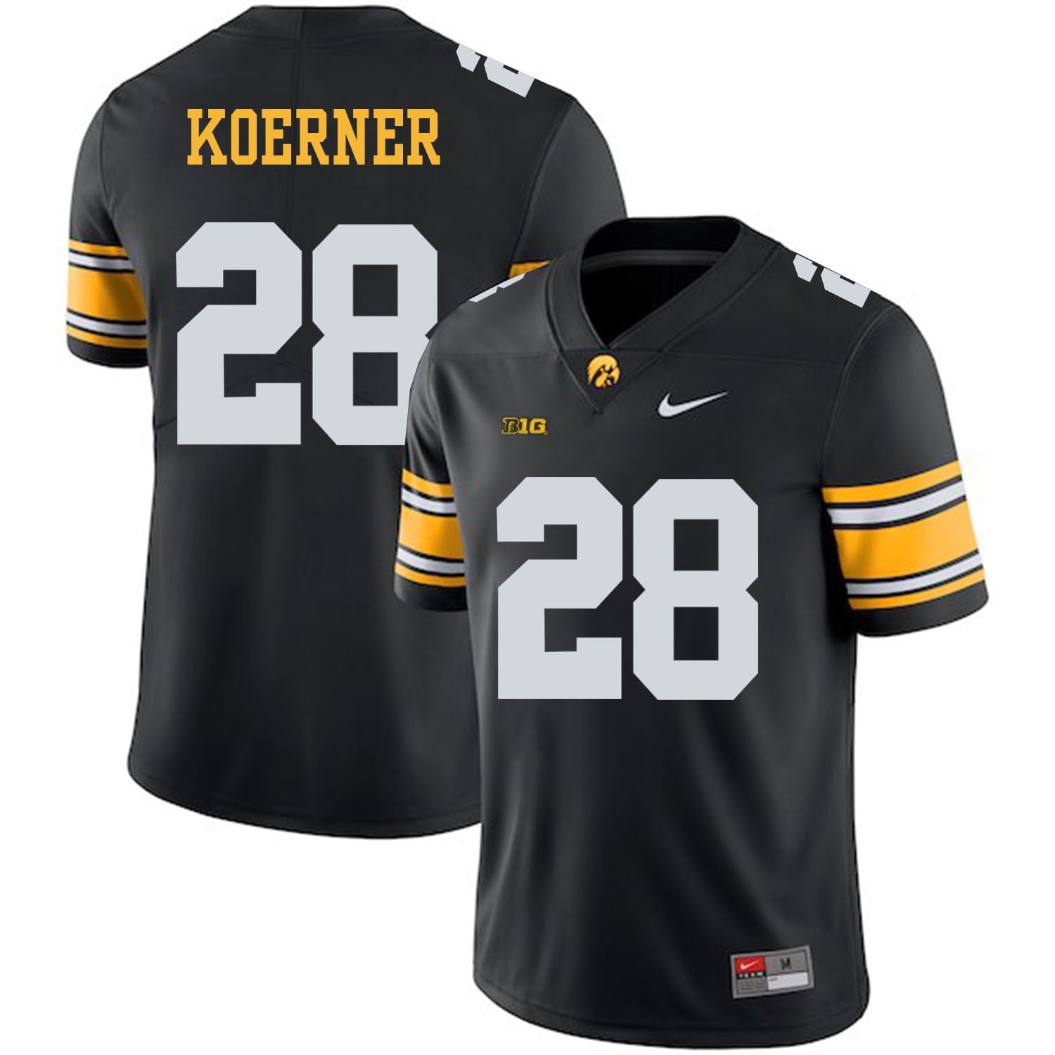 Jack Koerner 28 Black College Football Jersey football jersey product view 1