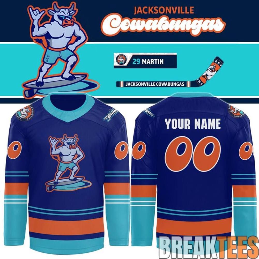 Jacksonville IceMen 2026 Cowabungas Hockey Jersey hockey jersey product view 1