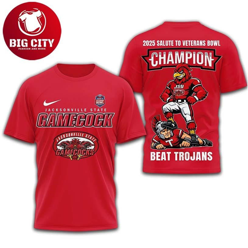 Jacksonville State Gamecocks Ncaa 2025 Salute To Veterans Bowl Two Sided Shirt Unisex T-shirt, Sweatshirt, Hoodie, Long Sleeve Tee - T-Shirt, Sweatshirt, Hoodie