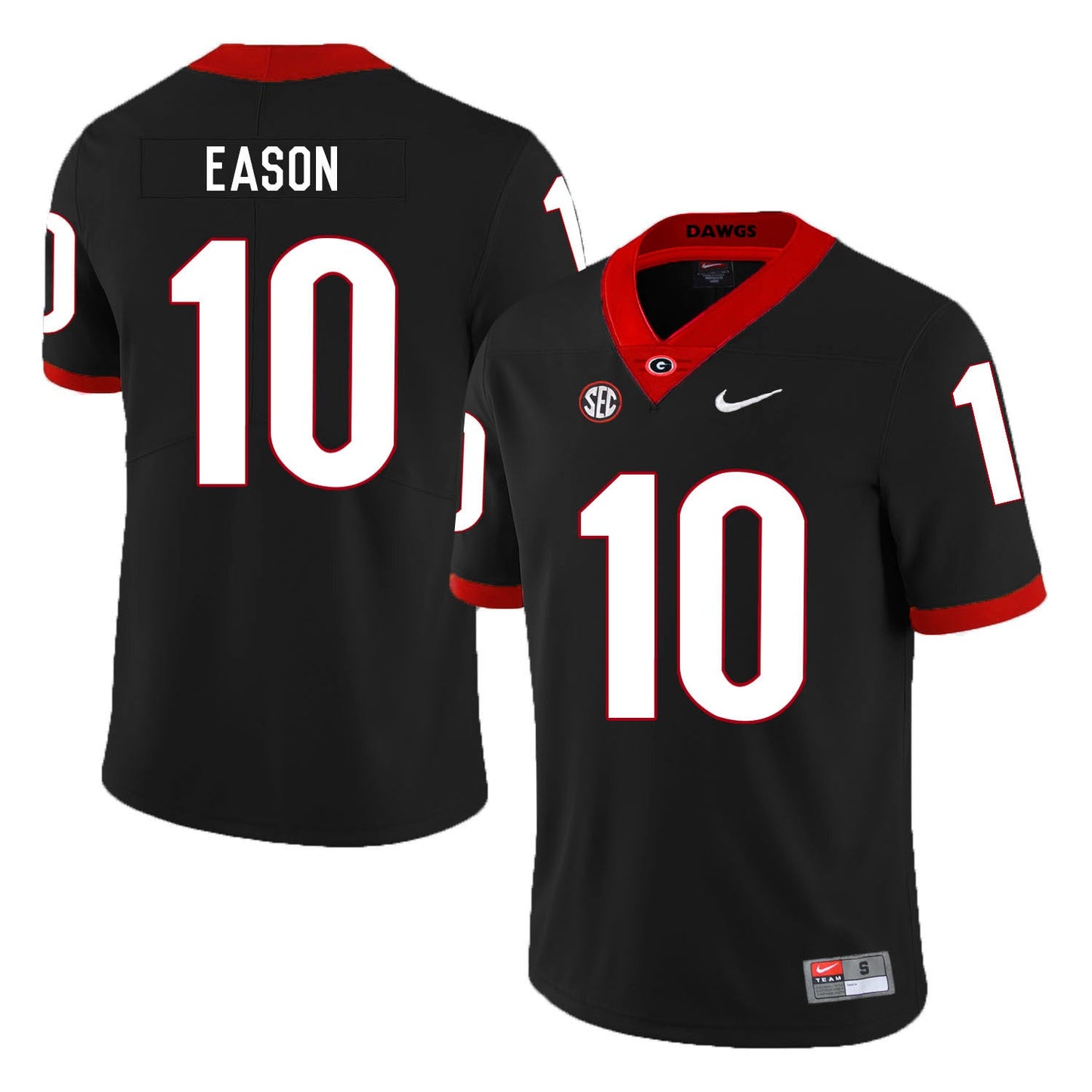 Jacob Eason 10 Black College Football Jersey football jersey product view 1