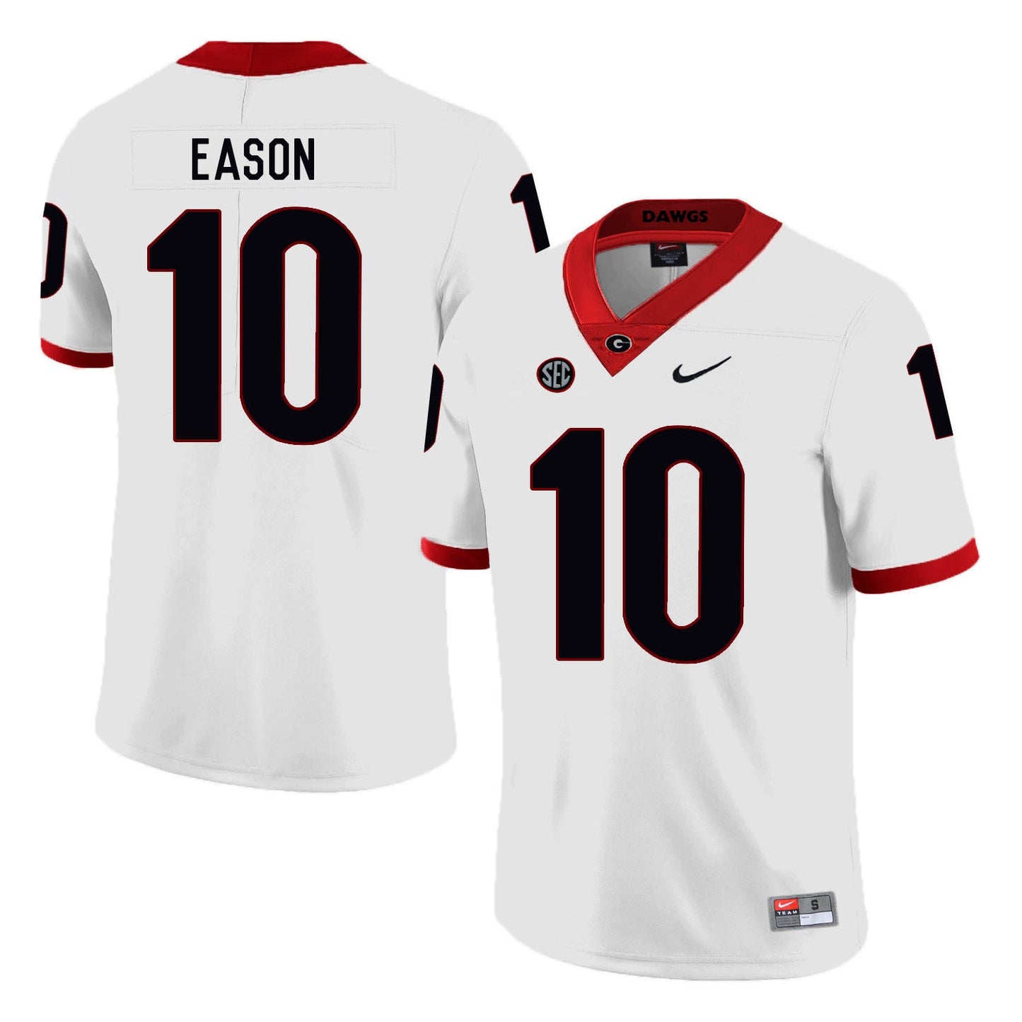 Jacob Eason 10 White College Football Jersey football jersey product view 1