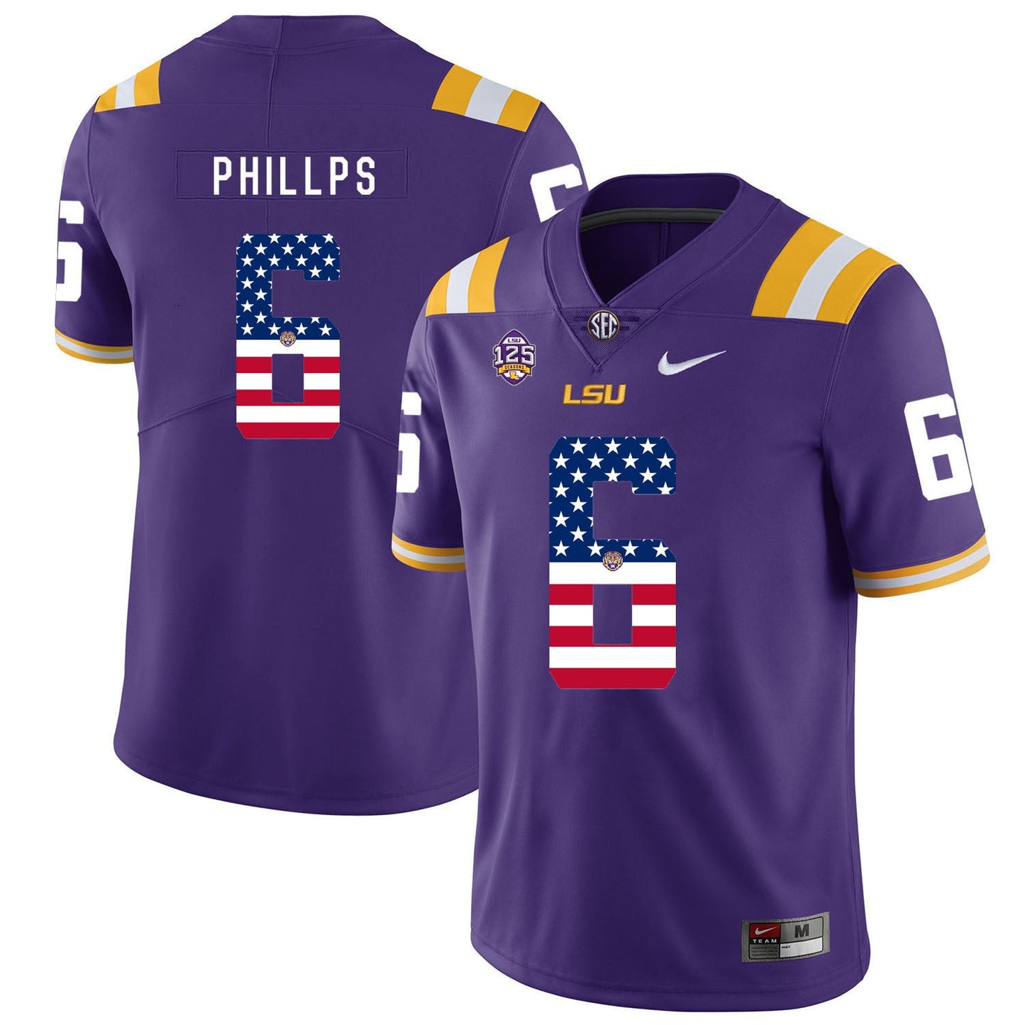 Jacob Phillps 6 Purple College Football Jersey football jersey product view 1