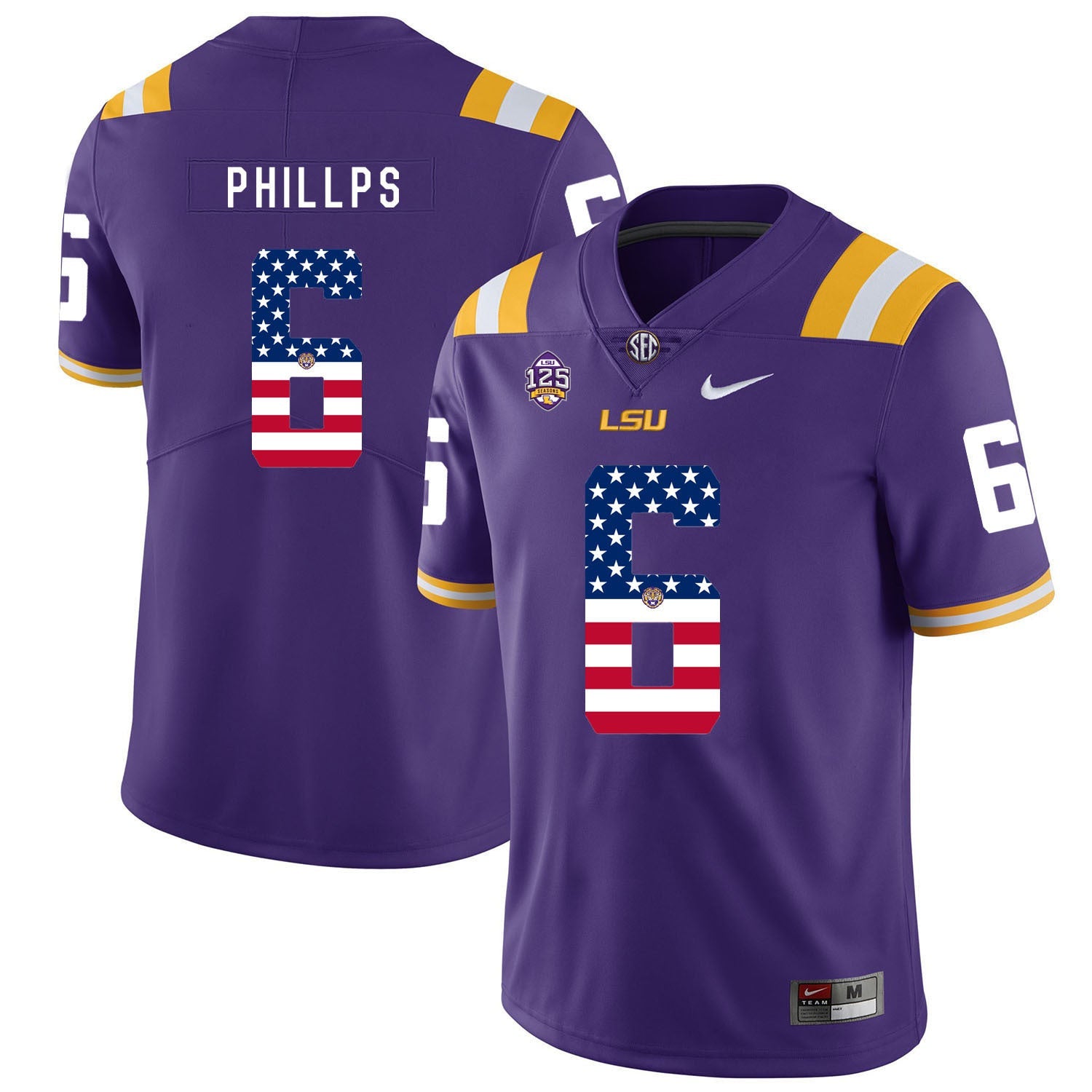 Jacob Phillps 6 Purple College Football Jersey football jersey product view 1