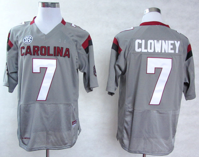 Jadeveon Clowney 7 Grey College Football Jersey football jersey product view 1