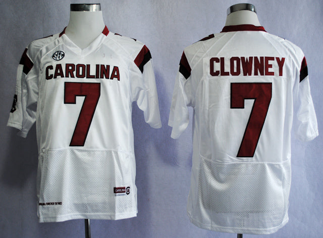 Jadeveon Clowney 7 White College Football Jersey football jersey product view 1