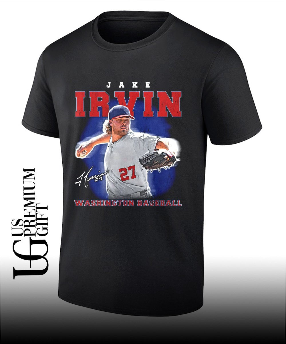 Jake Irvin player Washington Nationals 2026 signature graphic shirt Unisex T-shirt, Sweatshirt, Hoodie, Long Sleeve Tee - T-Shirt, Sweatshirt, Hoodie
