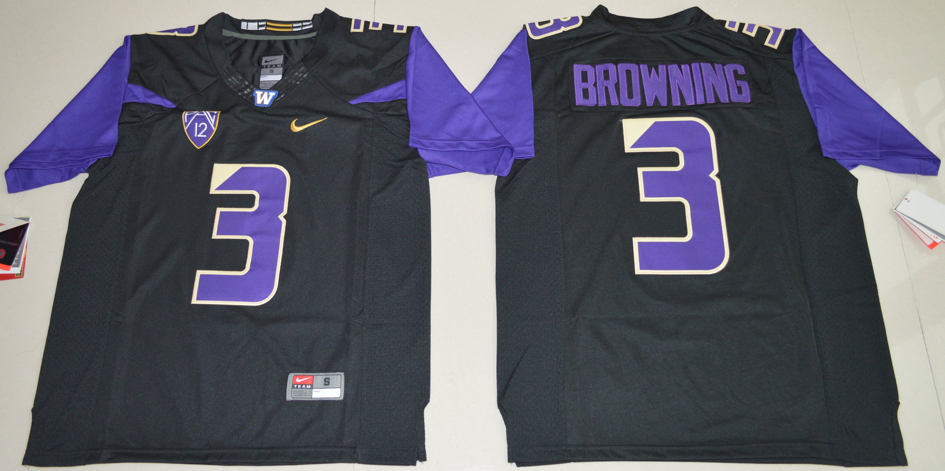 Jake Browning 3 Black 2016 Limited Edition College Football Jersey football jersey product view 1