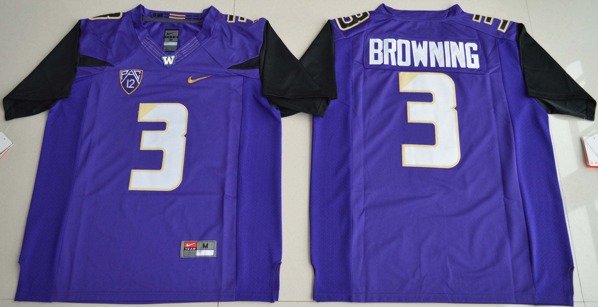 Jake Browning 3 Purple 2016 Limited Edition College Football Jersey football jersey product view 1