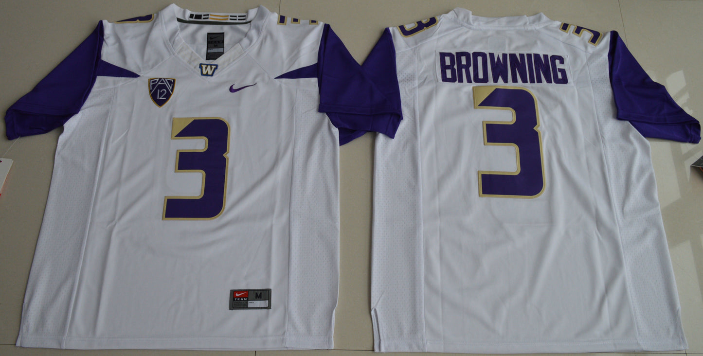 Jake Browning 3 White 2016 Limited Edition College Football Jersey football jersey product view 1