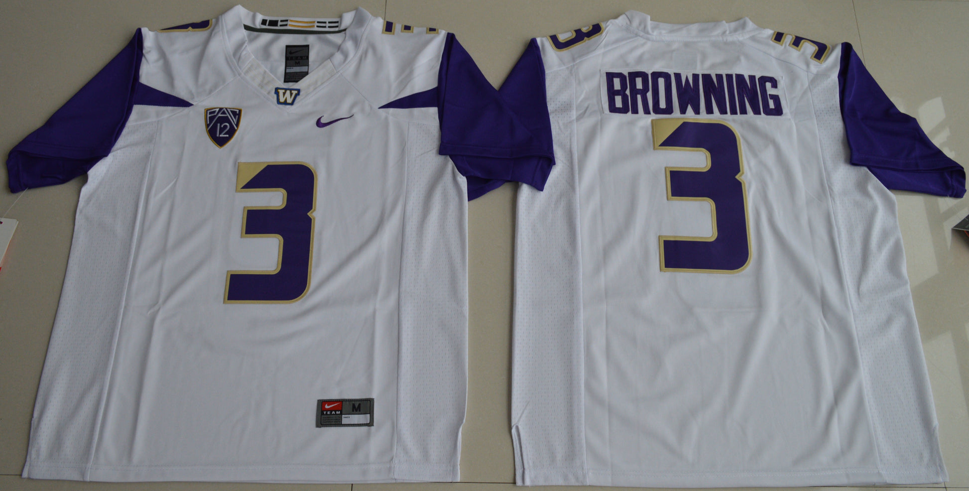 Jake Browning 3 White 2016 Limited Edition College Football Jersey football jersey product view 1