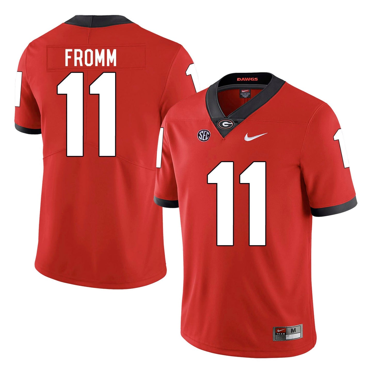 Jake Fromm 11 Red College Football Jersey football jersey product view 1