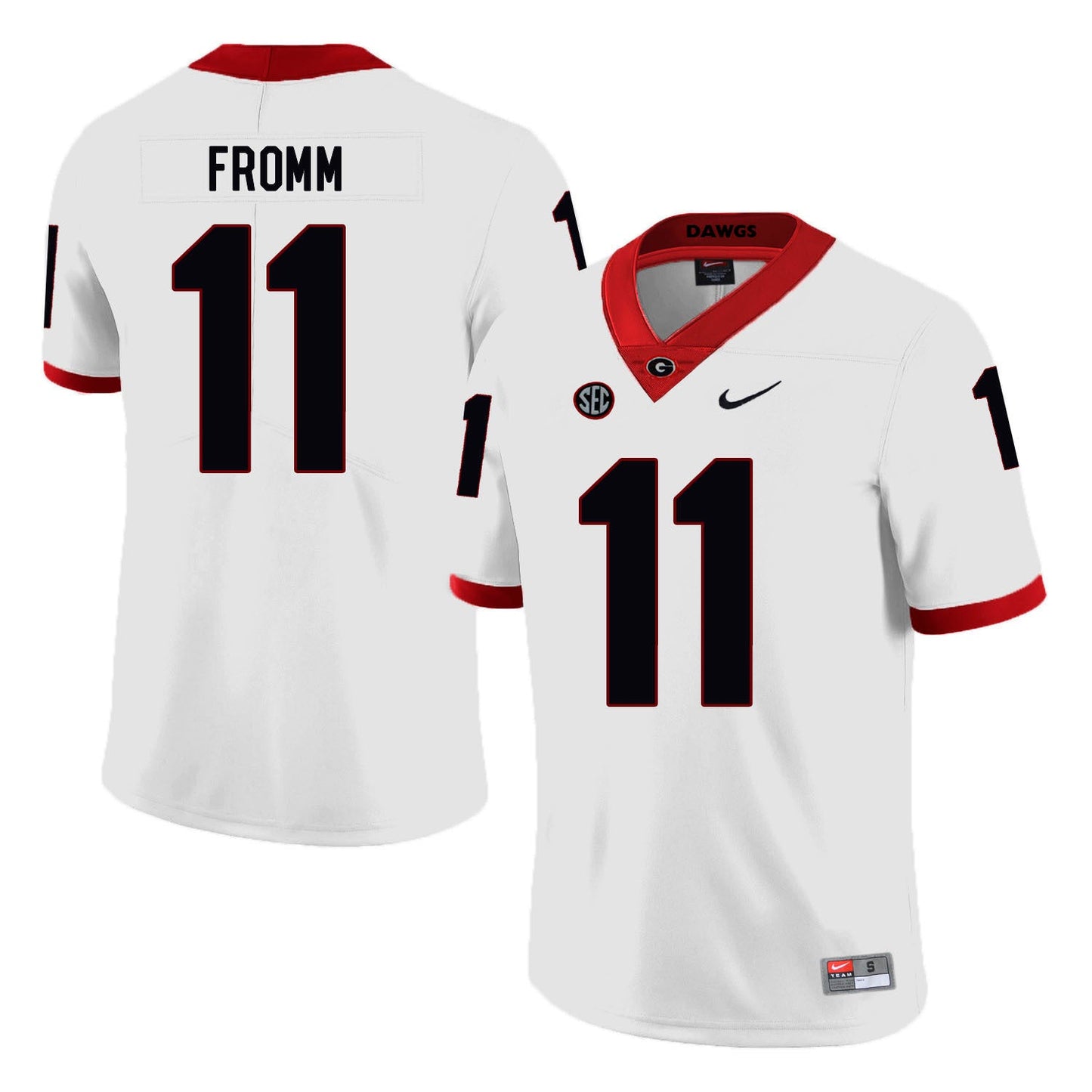 Jake Fromm 11 White College Football Jersey football jersey product view 1