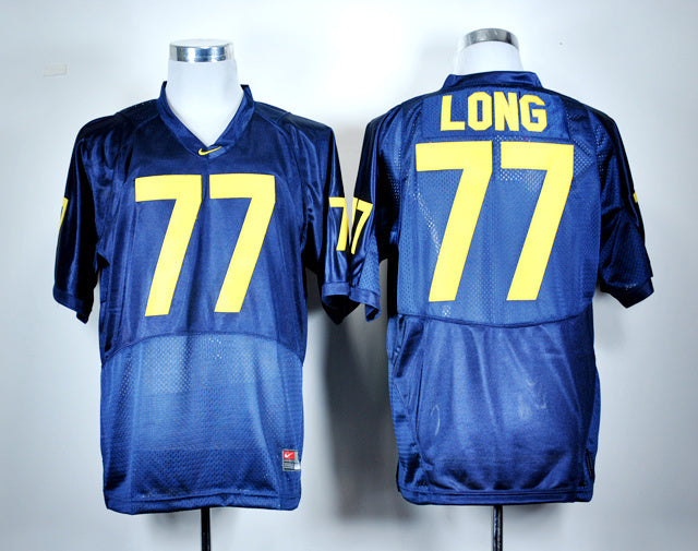 Jake Long 77 Blue College Football Jersey football jersey product view 1