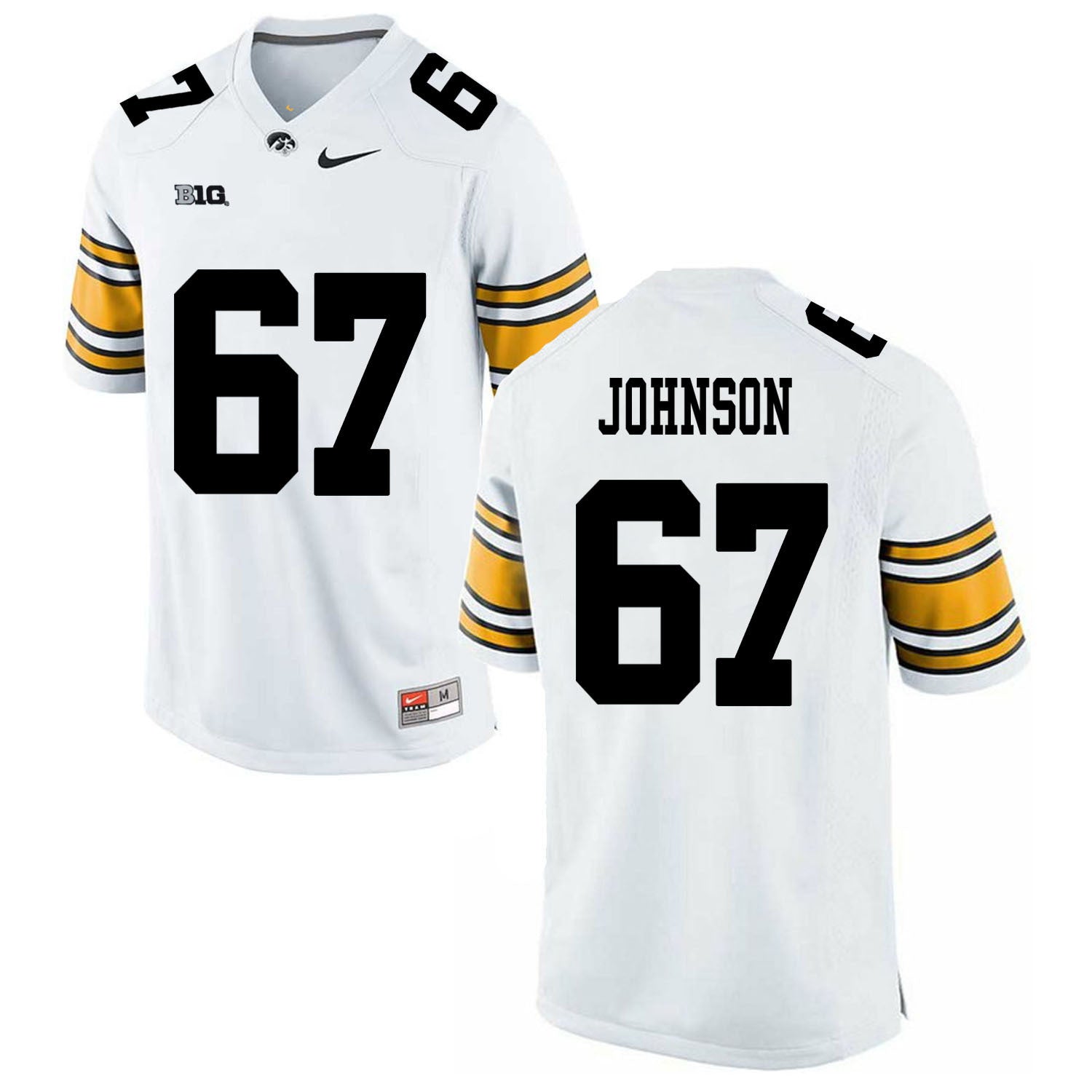 Jaleel Johnson 67 White College Football Jersey football jersey product view 1