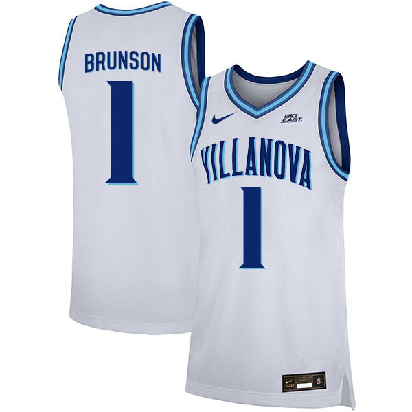 Jalen Brunson 1 White College Football Jersey football jersey product view 1