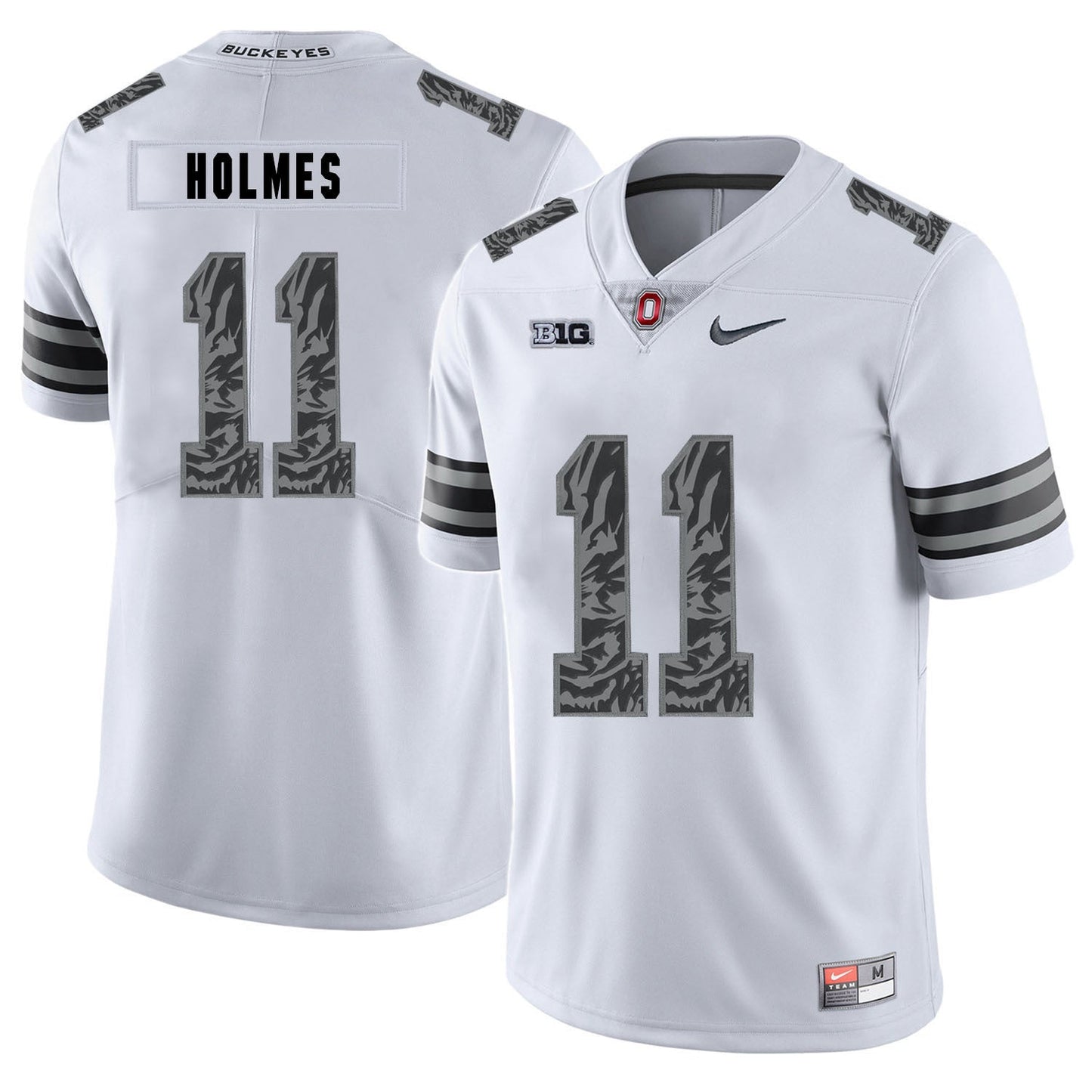 Jalyn Holmes 11 Pattern White College Football Jersey football jersey product view 1