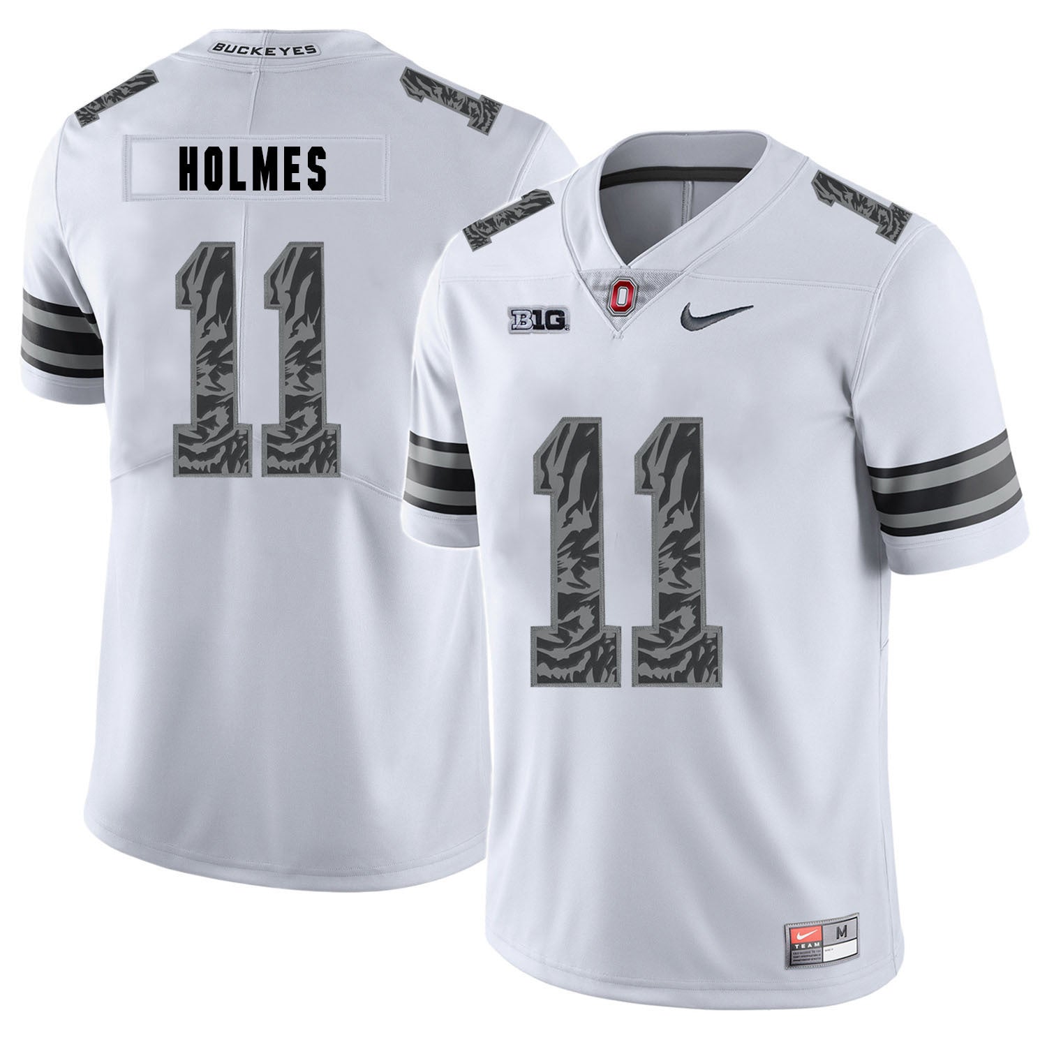 Jalyn Holmes 11 Pattern White College Football Jersey football jersey product view 1
