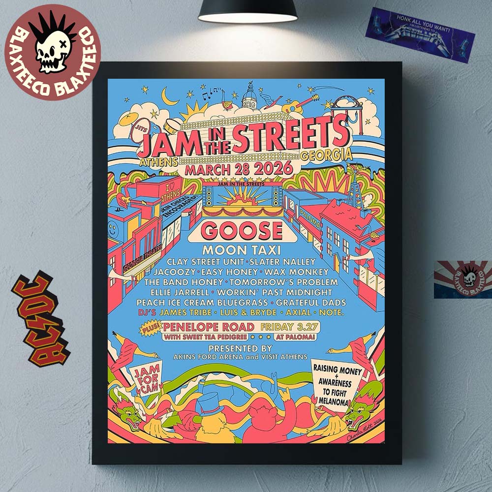Jam In The Streets Festival 2026 Athens Georgia Full Lineup Poster On March 28 2026 Home Decor Poster Canvas - T-Shirt, Sweatshirt, Hoodie