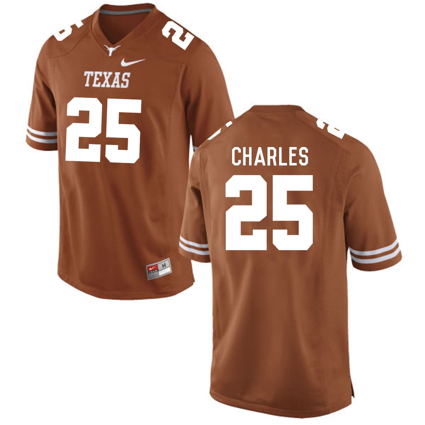 Jamaal Charles 25 Brunt Orange College Football Jersey football jersey product view 1
