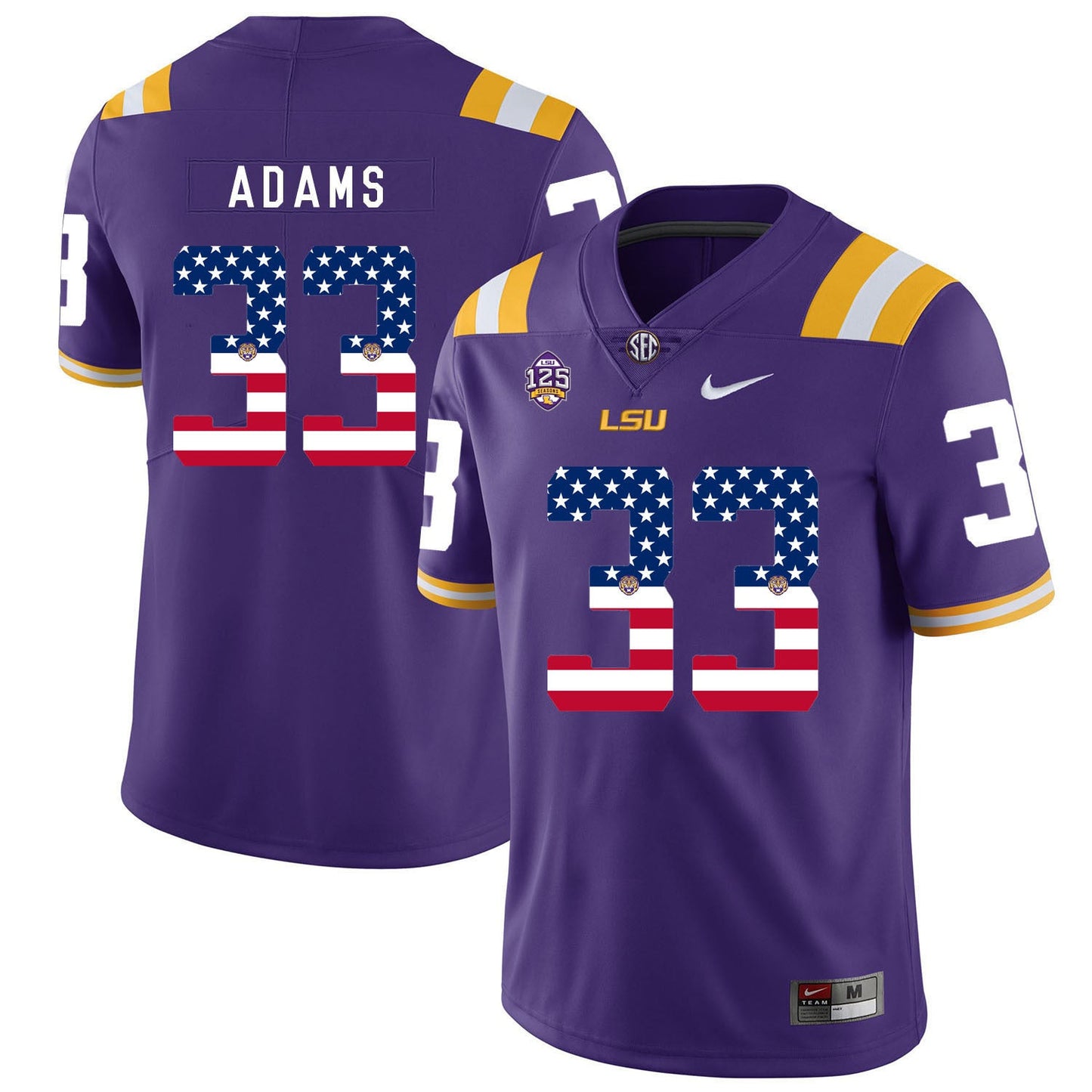 Jamal Adams 33 Purple College Football Jersey football jersey product view 1