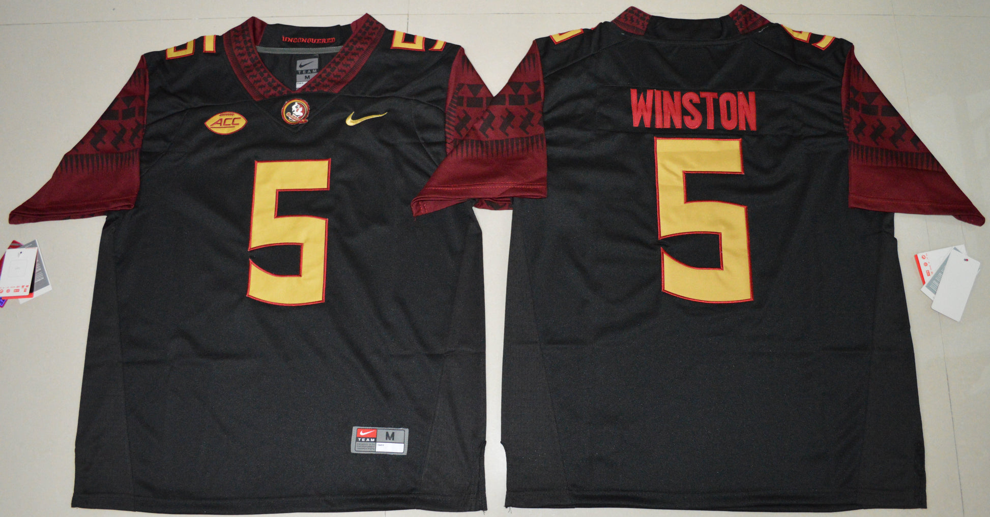 Jameis Winston 5 Black 16 College Football Jersey football jersey product view 1