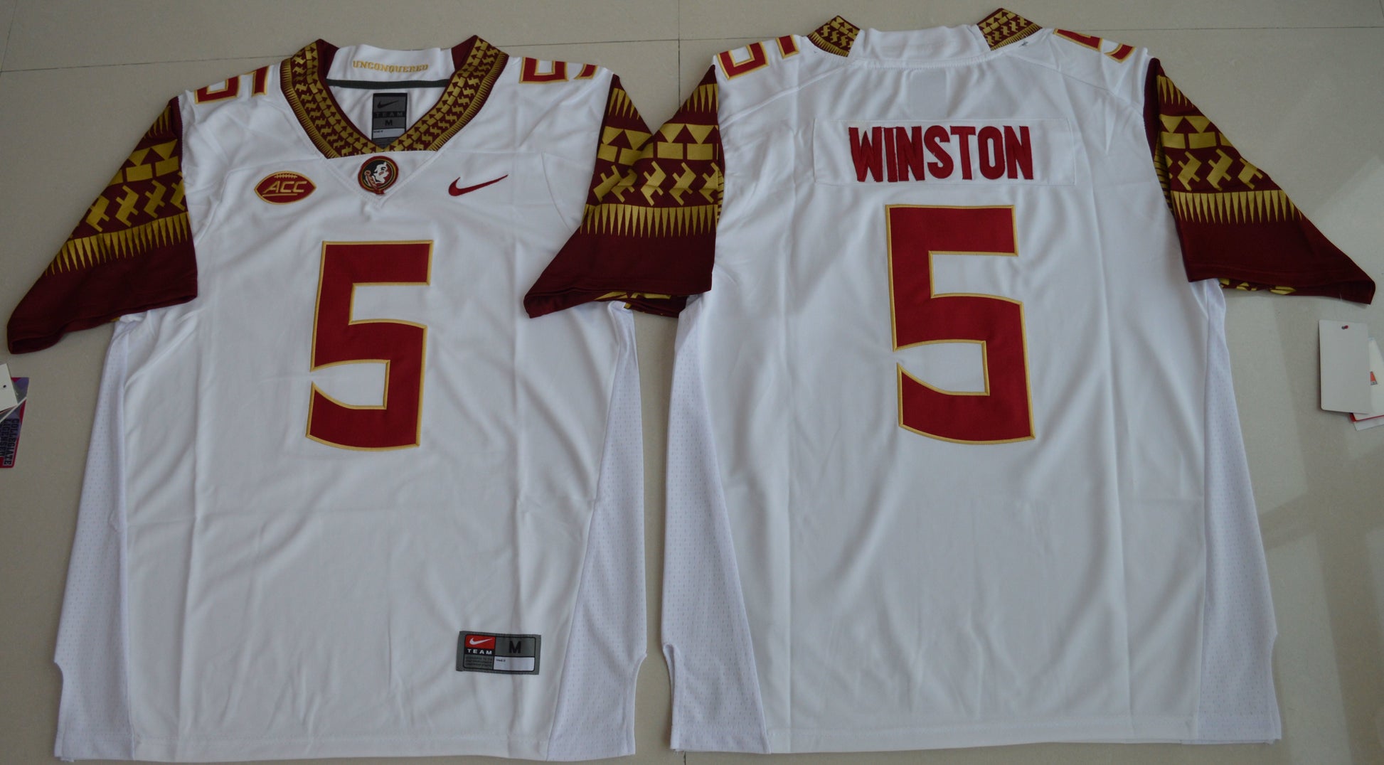 Jameis Winston 5 White 16 College Football Jersey football jersey product view 1