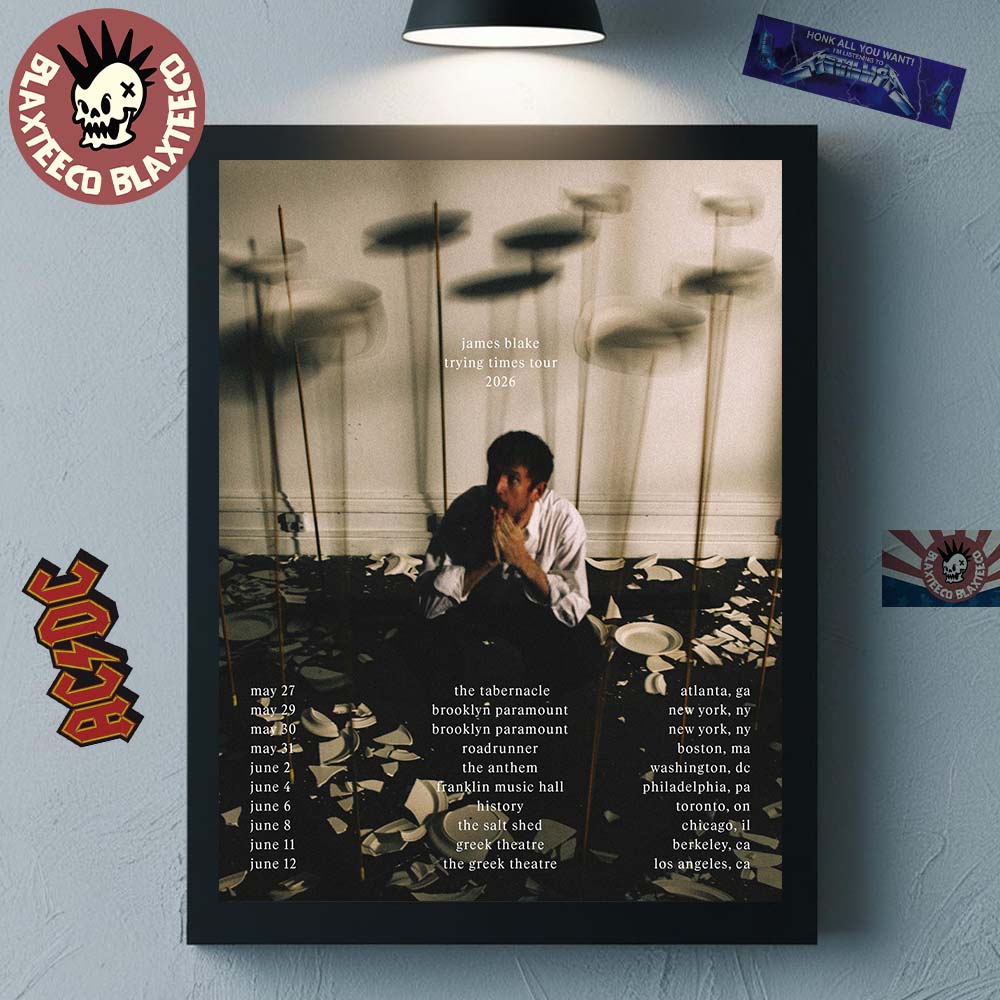 James Blake Trying Times Tour 2026 North America Schedule Dates Home Decor Poster Canvas Unisex T-shirt, Sweatshirt, Hoodie, Long Sleeve Tee - T-Shirt, Sweatshirt, Hoodie