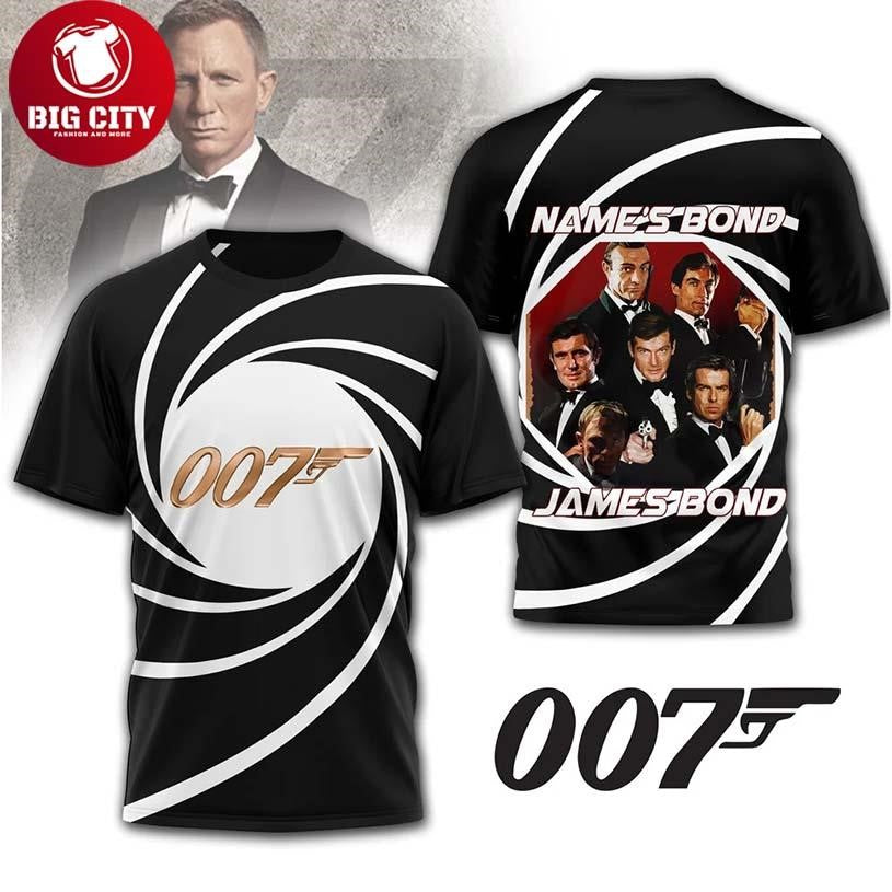James Bond 007 Movie Character Two Sided Shirt Unisex T-shirt, Sweatshirt, Hoodie, Long Sleeve Tee - T-Shirt, Sweatshirt, Hoodie