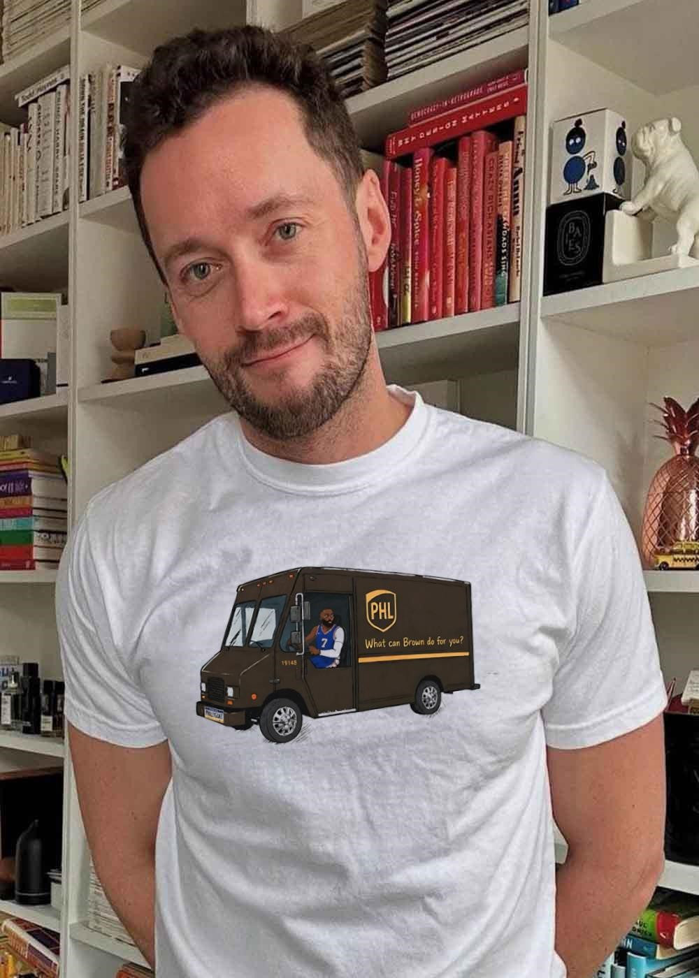 James Harden Driving PHL UPS Truck What Can Brown Do - Adult & Kids T-Shirts, Sweatshirts & Hoodies apparel design preview 2