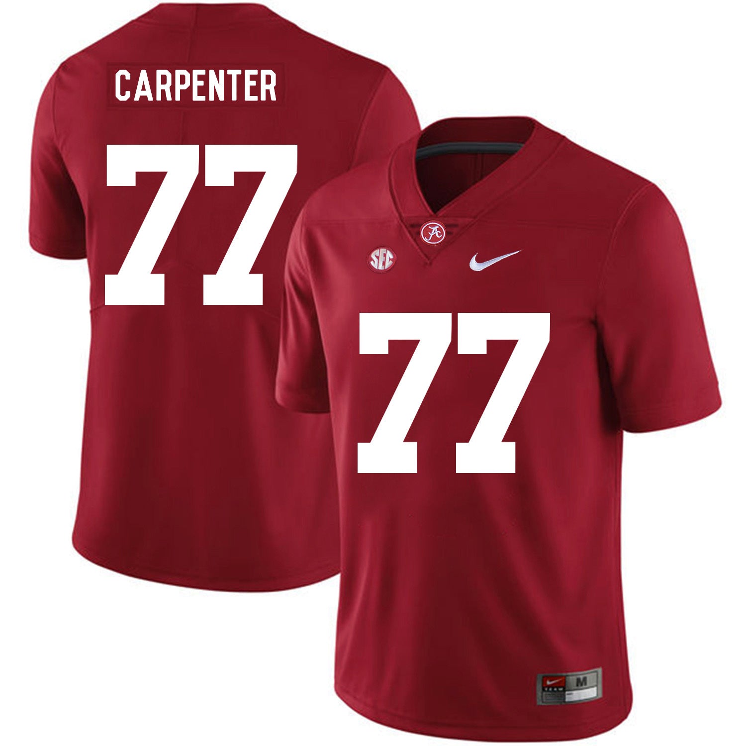 James Carpenter 77 Red .2jpg College Football Jersey football jersey product view 1
