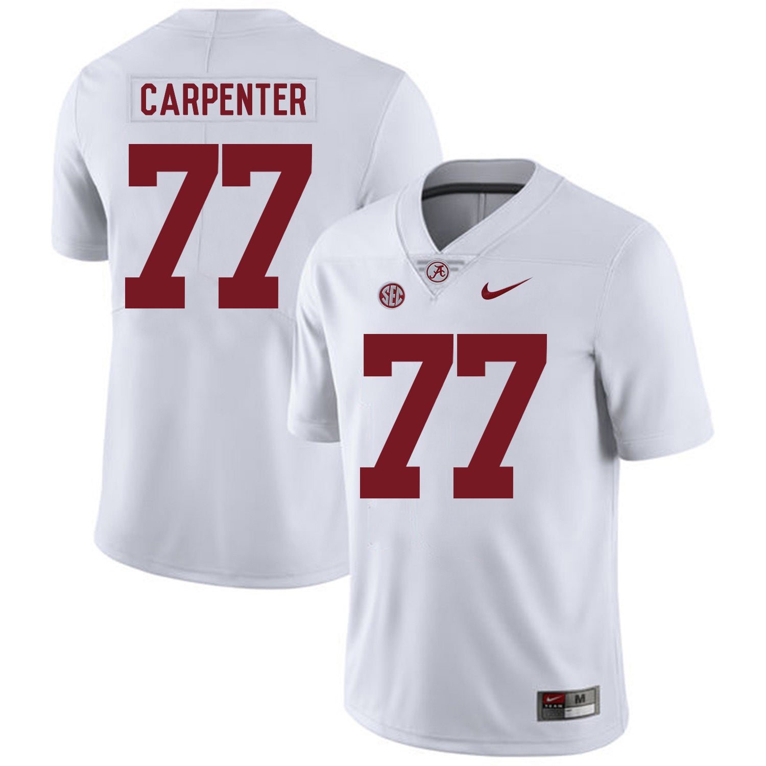 James Carpenter 77 White .2jpg College Football Jersey football jersey product view 1