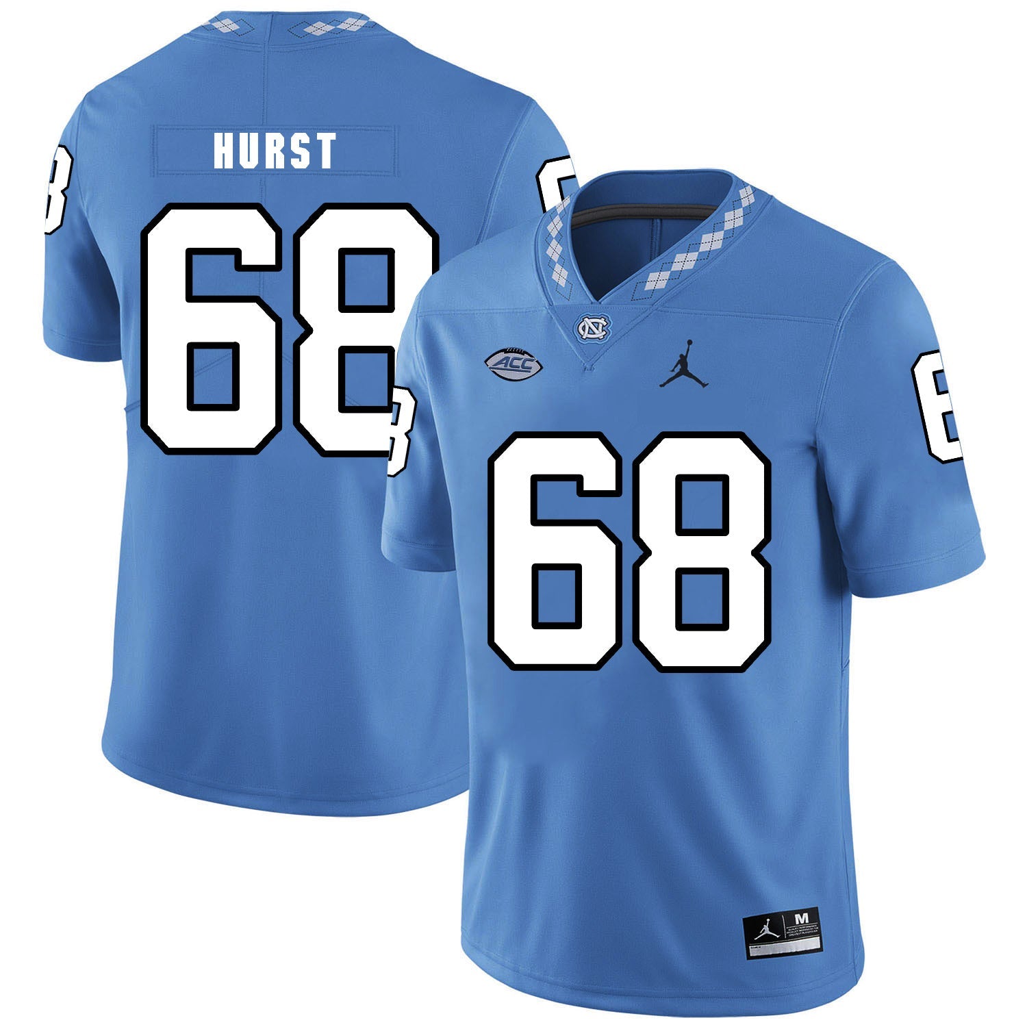 James Hurst 68 Carolina Blue College Football Jersey football jersey product view 1