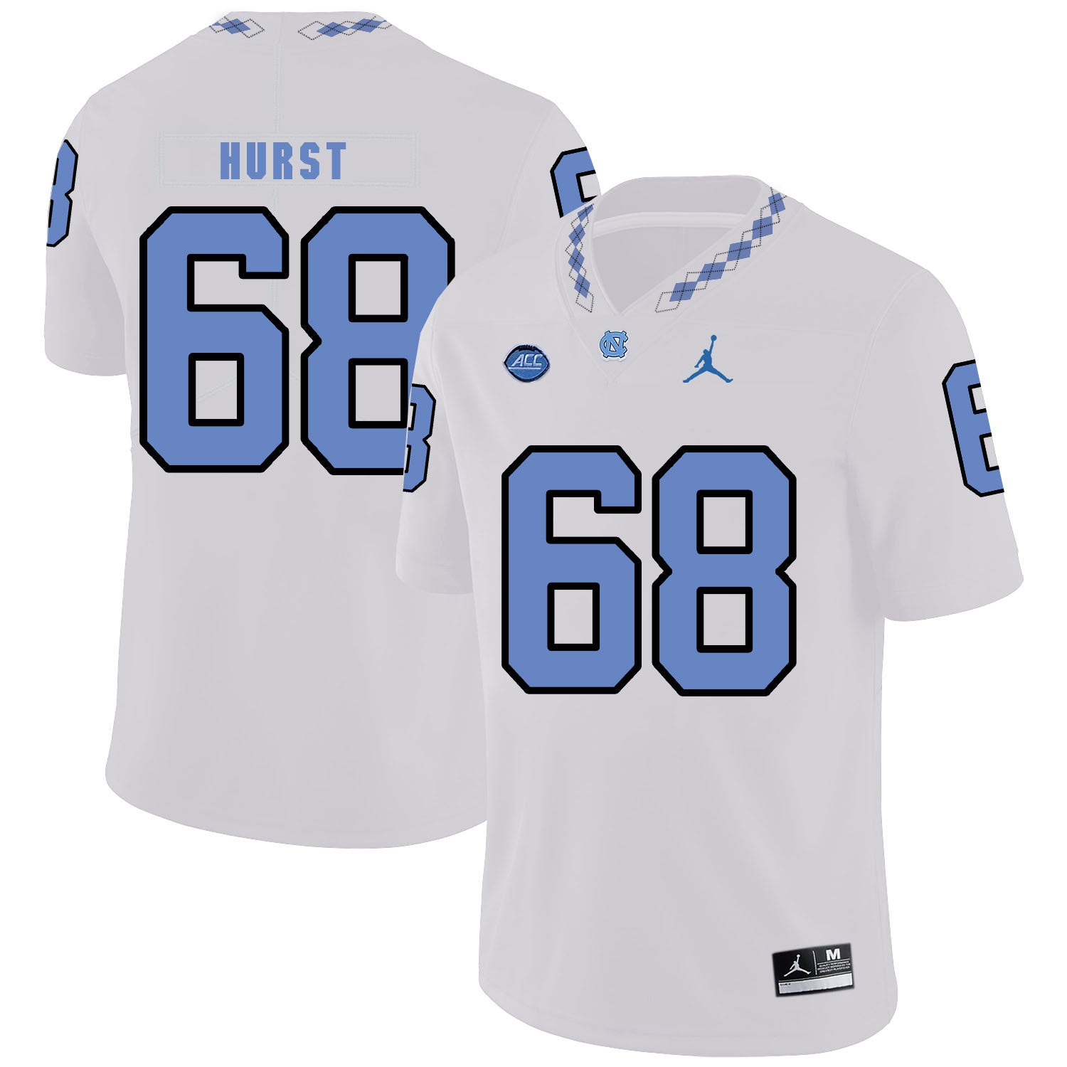 James Hurst 68 White College Football Jersey football jersey product view 1