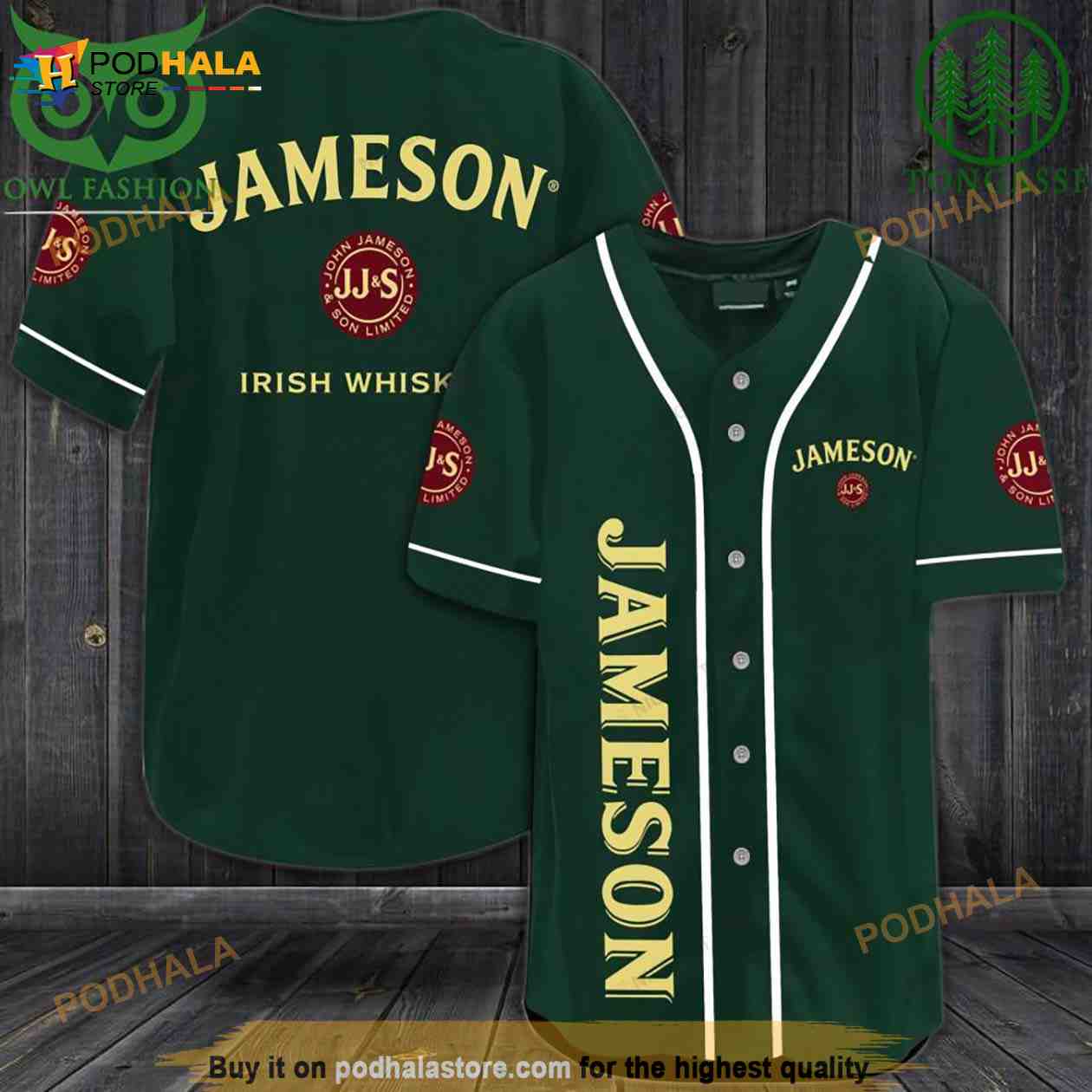 Jameson Irish Whiskey 3D Baseball Jersey Shirt baseball jersey product view 1