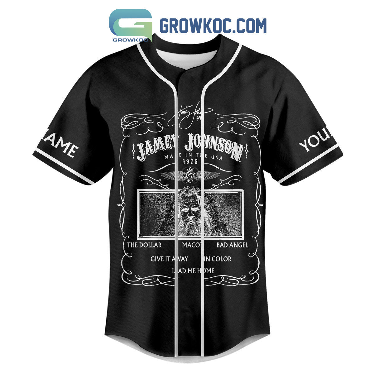Jamey Johnson Take My Hand Lord Lead Me Home Personalized Baseball Jersey baseball jersey product view 2
