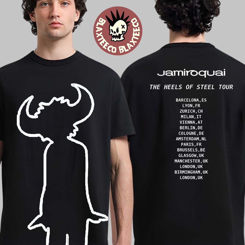 Jamiroquai The Heels Of Steel Tour 2025 Buffalo Man Dates Back Two Sided T-Shirt Unisex T-shirt, Sweatshirt, Hoodie, Long Sleeve Tee - T-Shirt, Sweatshirt, Hoodie