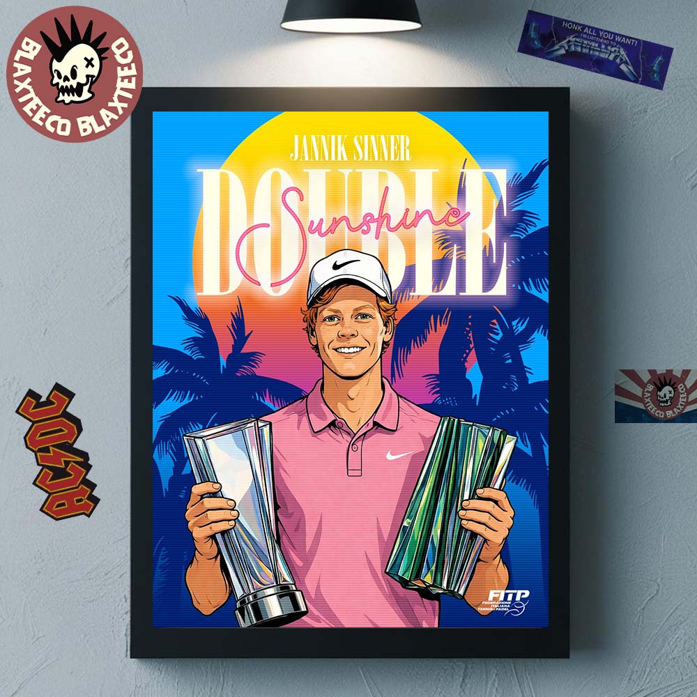 Jannik Sinner Double Sunshine Miami Open 2026 Champions Home Decor Poster Canvas Unisex T-shirt, Sweatshirt, Hoodie, Long Sleeve Tee - T-Shirt, Sweatshirt, Hoodie