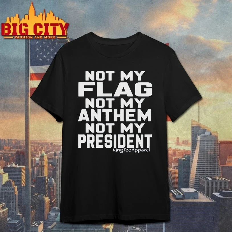 Jannine wearing not my flag not my anthem not my president shirt Unisex T-shirt, Sweatshirt, Hoodie, Long Sleeve Tee - T-Shirt, Sweatshirt, Hoodie