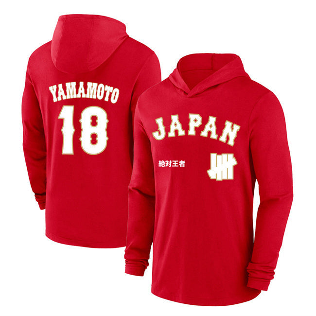 Japan Baseball #18 Yoshinobu Yamamoto Red 2026 World Baseball Classic Club Soccer Jersey baseball jersey product view 1
