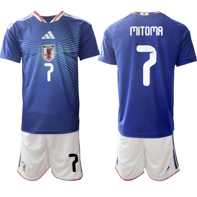 Japan #7 Kaoru Mitoma 2026 Blue Home Soccer Jersey Suit sports jersey product view 1