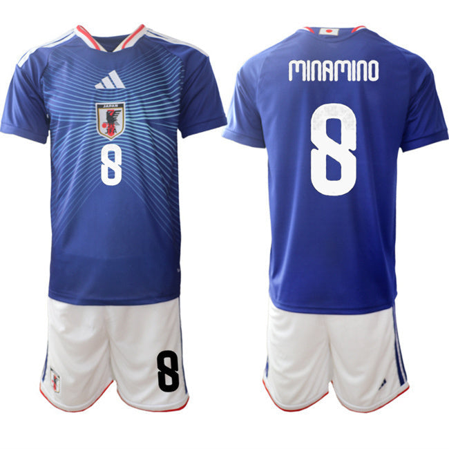 Japan #8 Takumi Minamino Blue 2026 World Cup Home Soccer Jersey Suit sports jersey product view 1