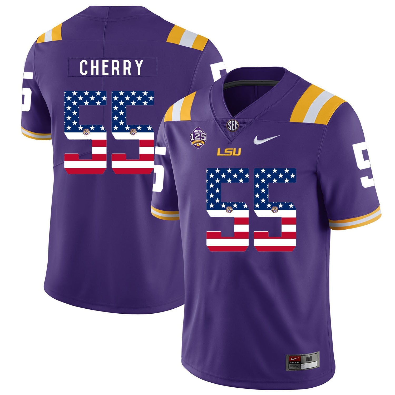 Jarell Cherry 55 Purple College Football Jersey football jersey product view 1